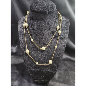 Kate Spade New York Pearls of Wisdom Gold-tone Faux Pearl Station Necklace